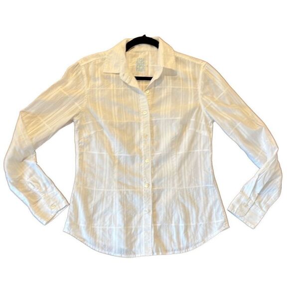 J.McLaughlin white square textured collared button up 4 - Picture 9 of 10